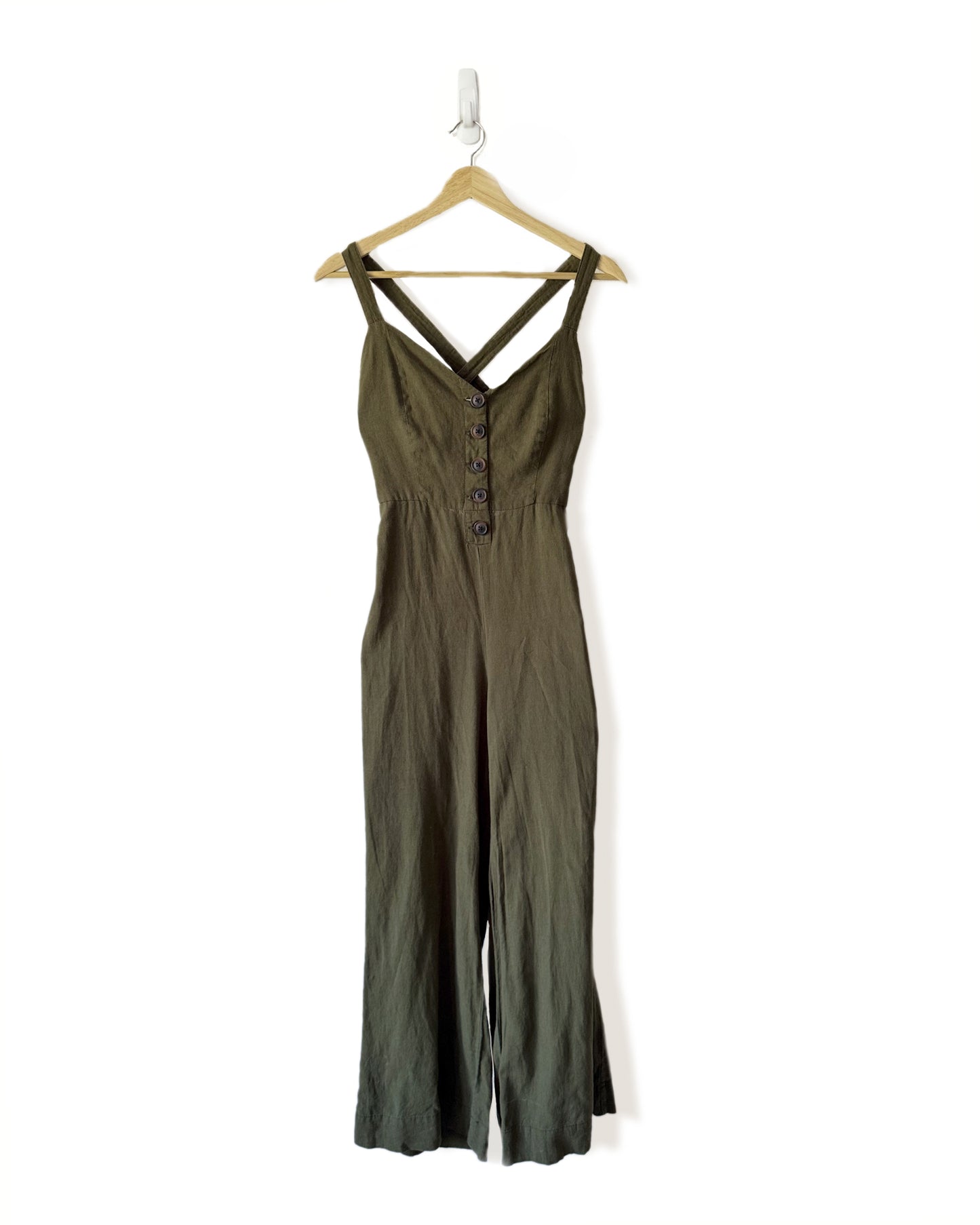 UO Linen Blend Jumpsuit (XS)
