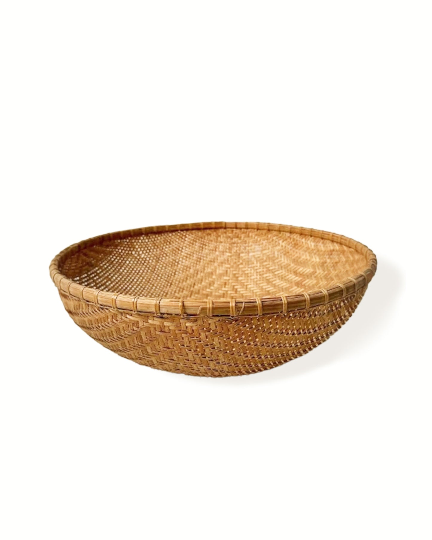 Wicker Vintage Winnowing Woven Basket | Bowl | Wall Hangings (Set of Two)