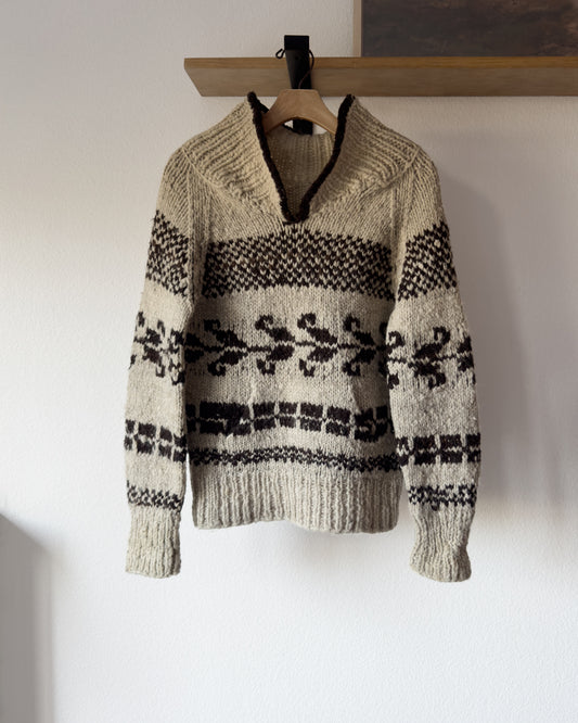 Cowichan Vintage Wool Pullover Sweater (XS)