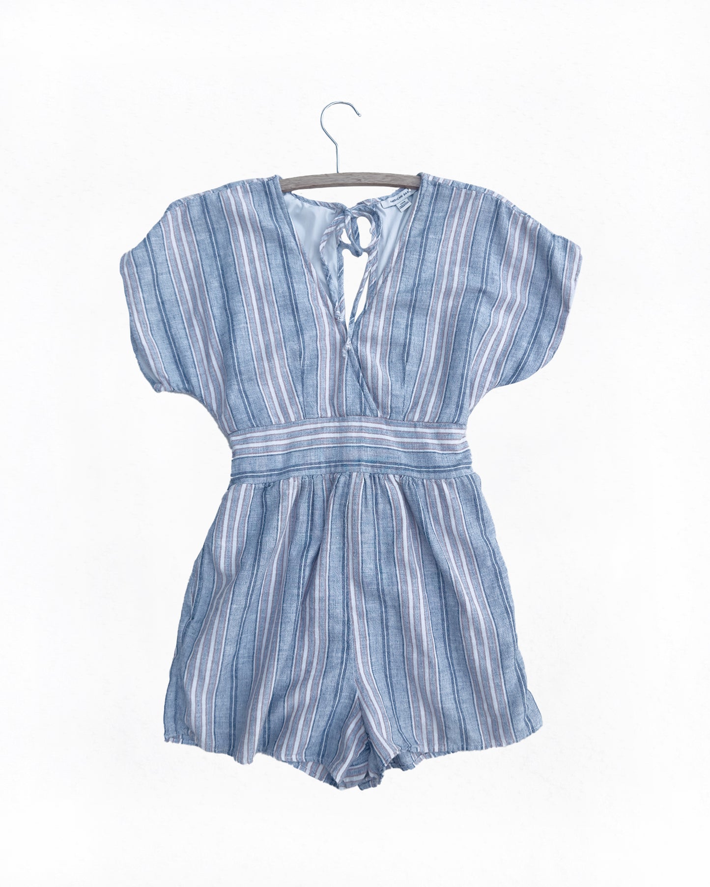 AE Cotton/Linen Blend Striped Romper (S)