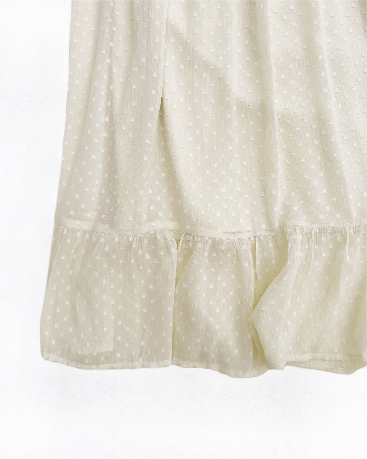 Swiss Dot Ivory Maxi Dress (M)