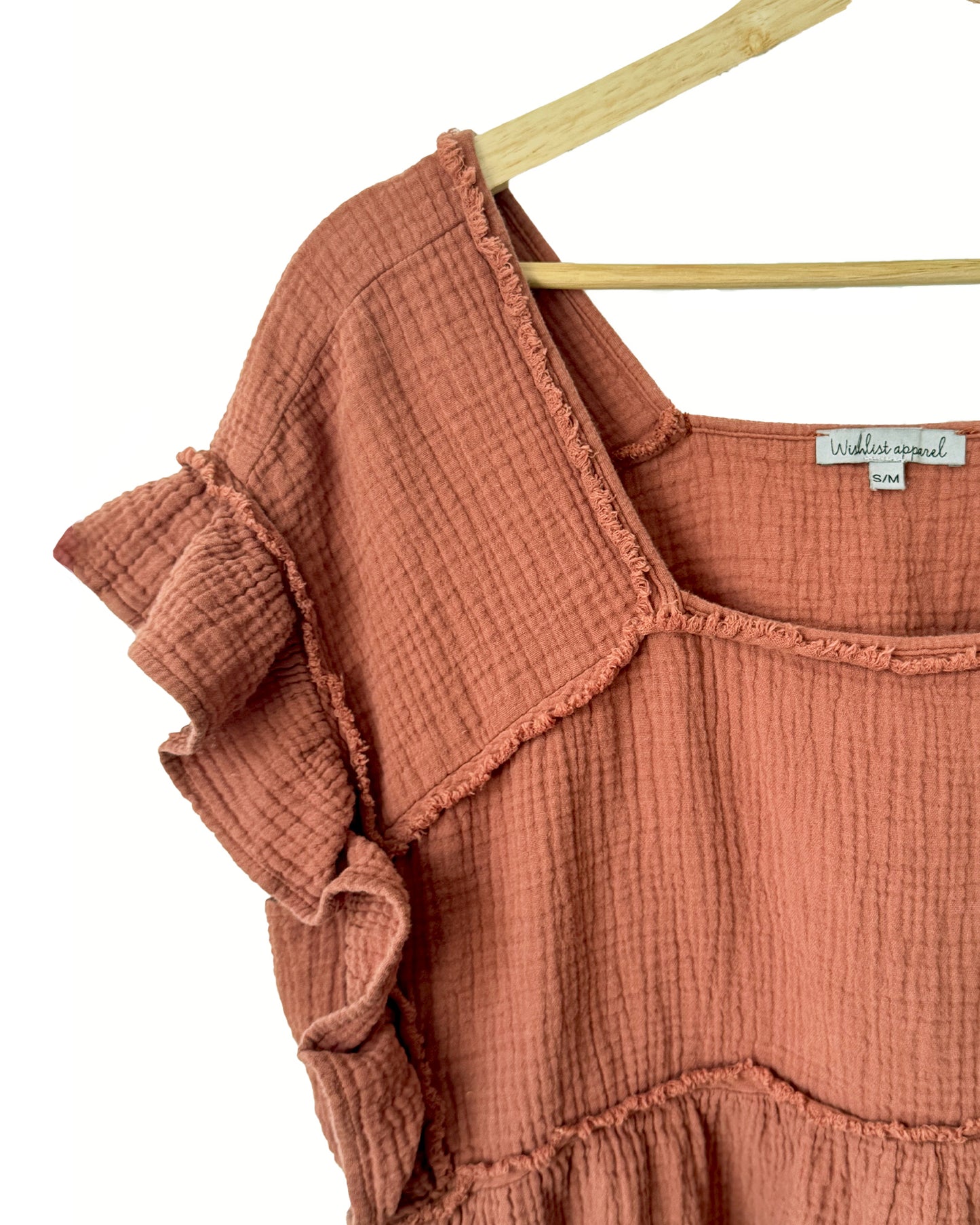 Boho Cotton Gauze Top (Oversized S)