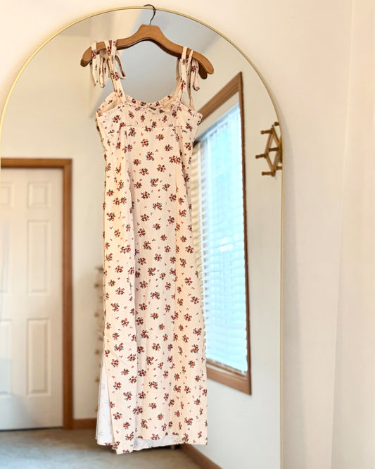 ZARA Floral Linen Blend Dress (XS)