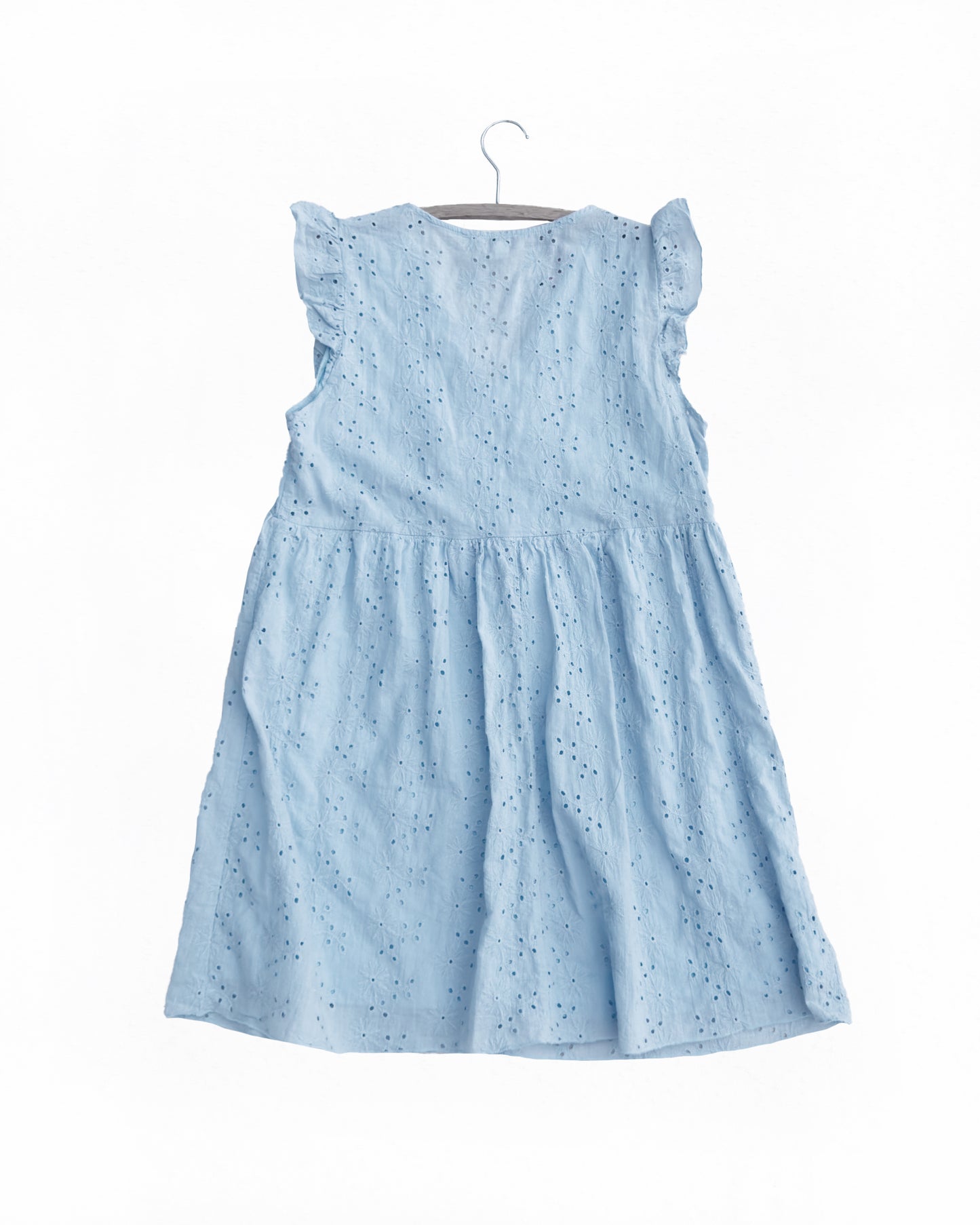 Eyelet Ruffle Sleeve Babydoll Dress (L)