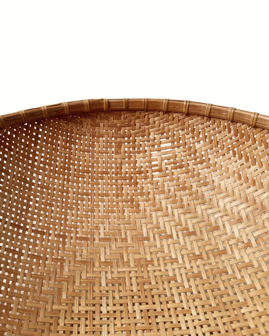 Wicker Vintage Winnowing Woven Basket | Bowl | Wall Hangings (Set of Two)