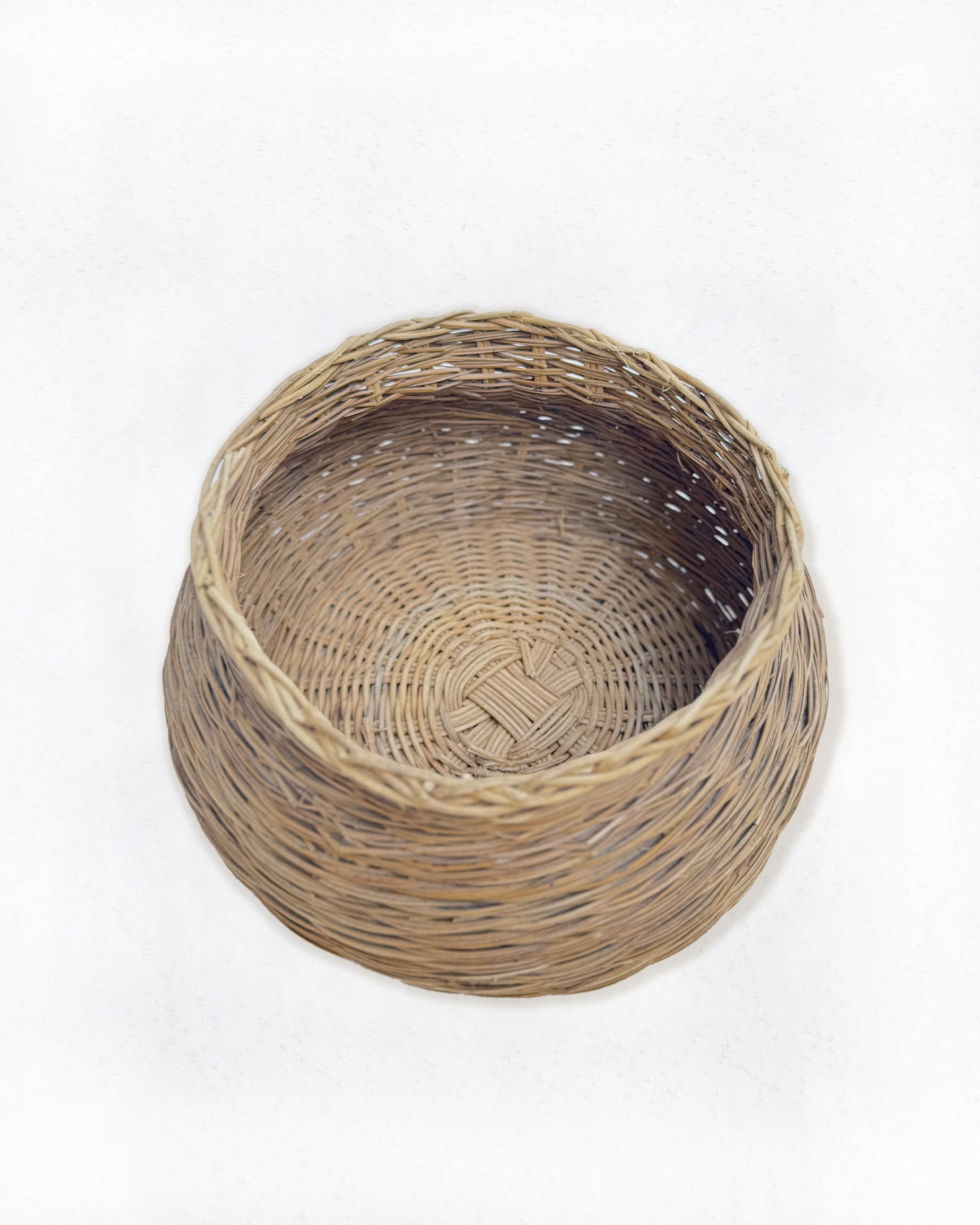Vintage Handmade Wicker Basket (14" W x 7.5" T)