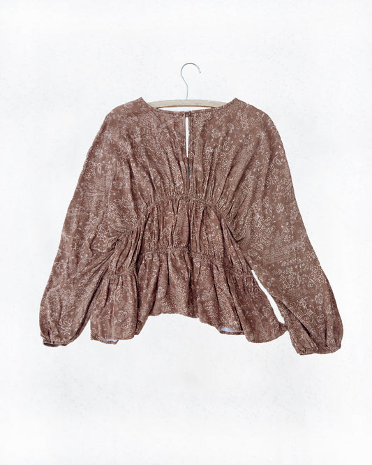 V-neck Shirred Top (M)