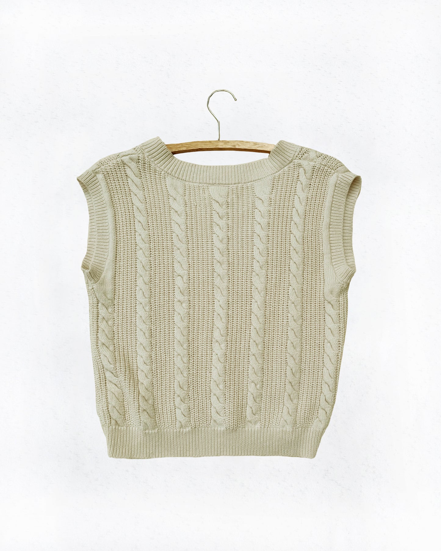 Cotton Cable Knit Sweater Vest (M)