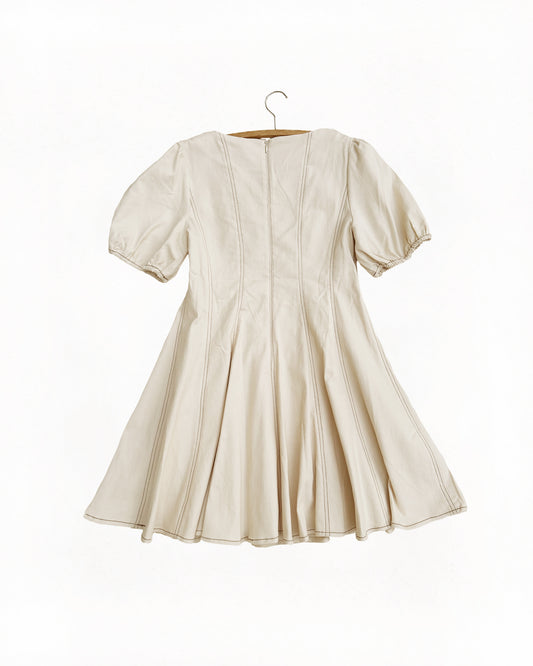 Puff Sleeve Cotton Denim Dress (L)