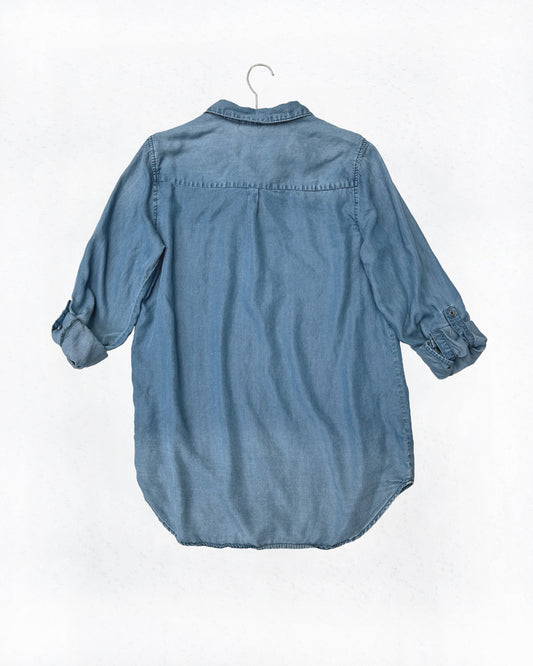 Lightweight Denim Button-Down Top (L)