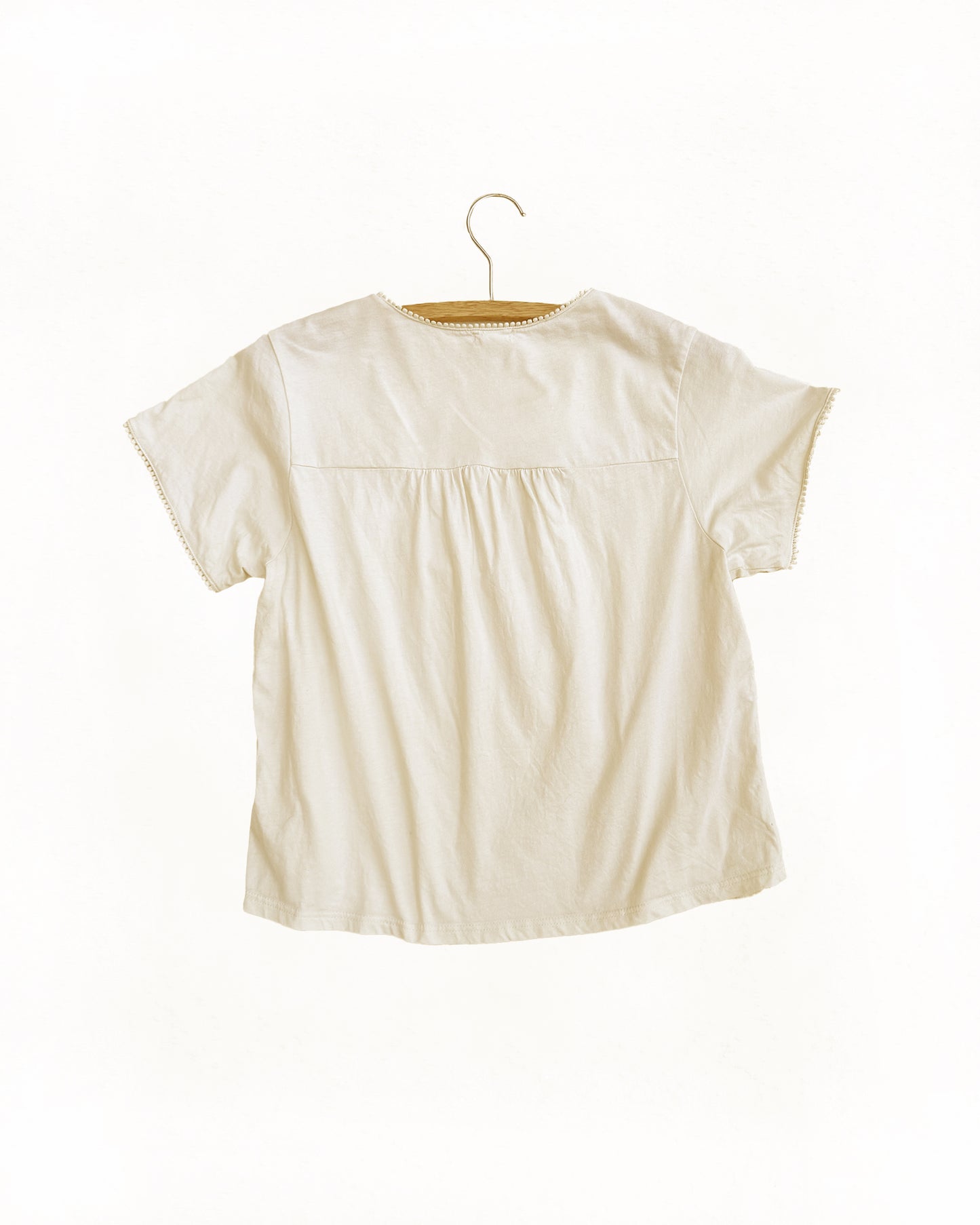 Anthropologie Tiny Fern Embroidered Cotton Tee (XS)