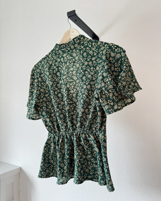 Floral Short Sleeve Blouse (S)