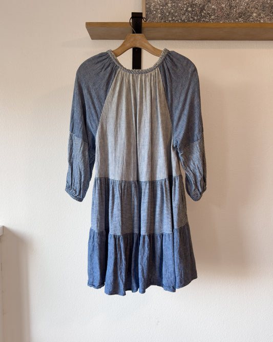 AE Linen Blend Tiered Dress (M)