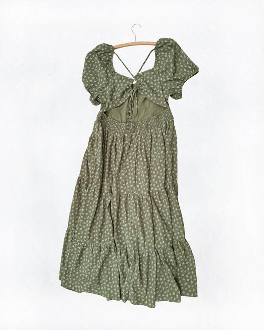 AE Floral Open Back Corset Midi Dress (XXL)