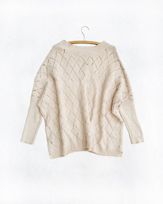 V-Neck Oversized Knit Sweater (S/M)