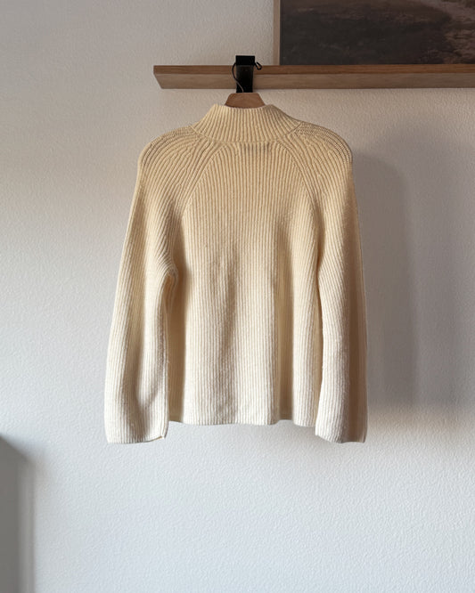 Mock Neck Button Detail Sweater (S)