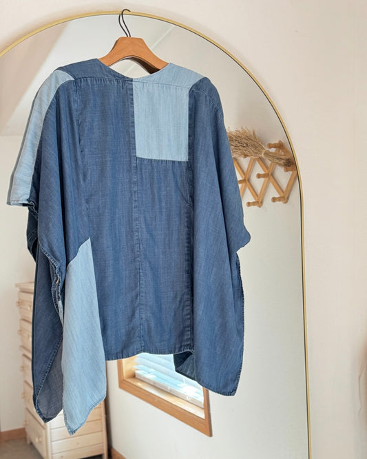 Anthropologie Cloth & Stone Denim Patchwork Kimono (OS)