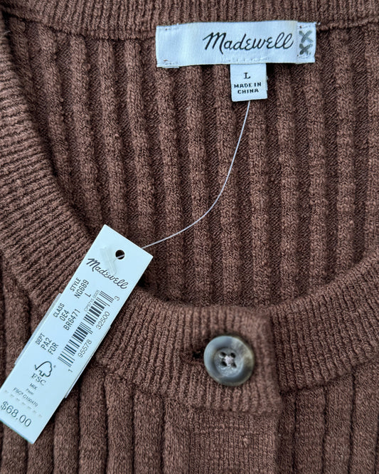 NEW Madwell Button-Front Crop Sweater Tank (L)