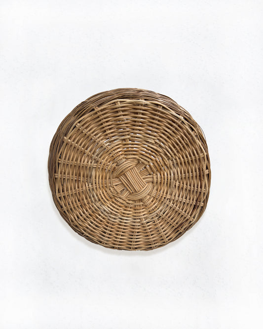 Vintage Handmade Wicker Basket (14" W x 7.5" T)