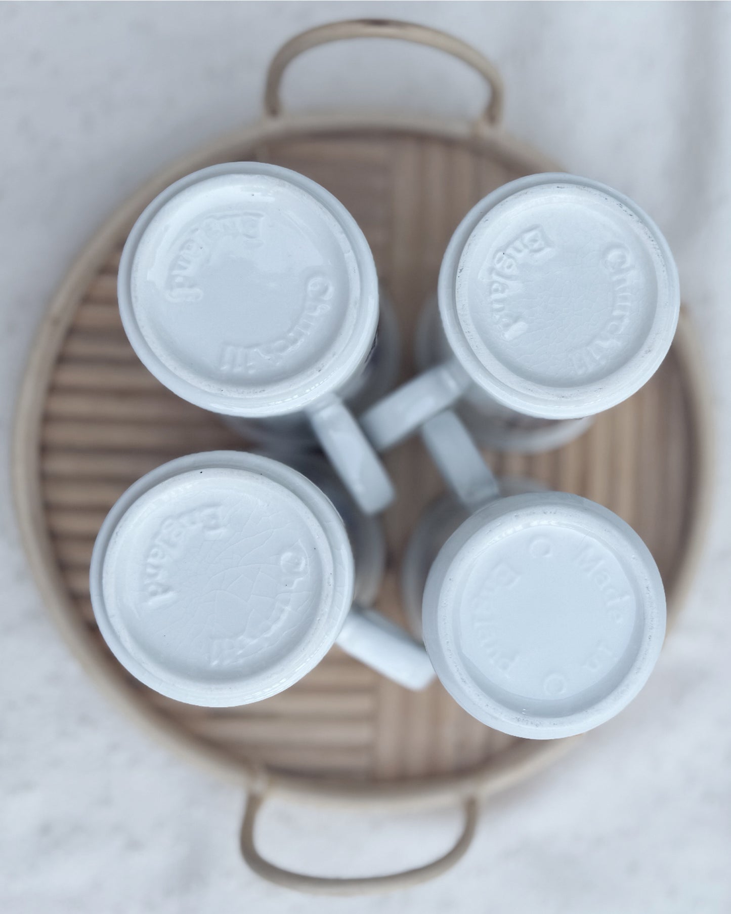 Churchill Blue Willow Ironstone Mugs (Set of 4)