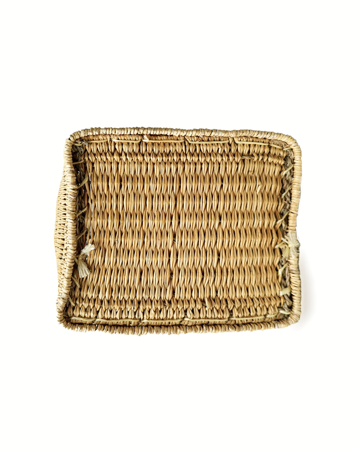 Wicker Woven Market Bag | Basket with Leather Handles