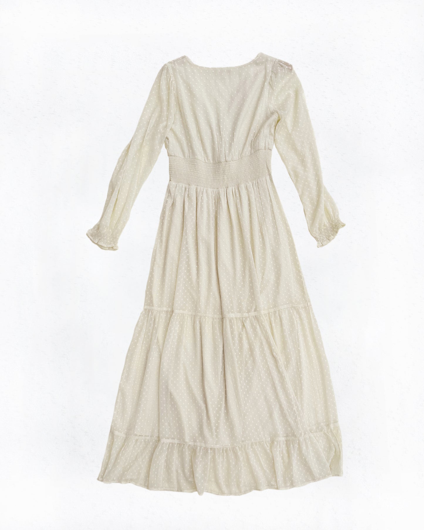 Swiss Dot Ivory Maxi Dress (M)