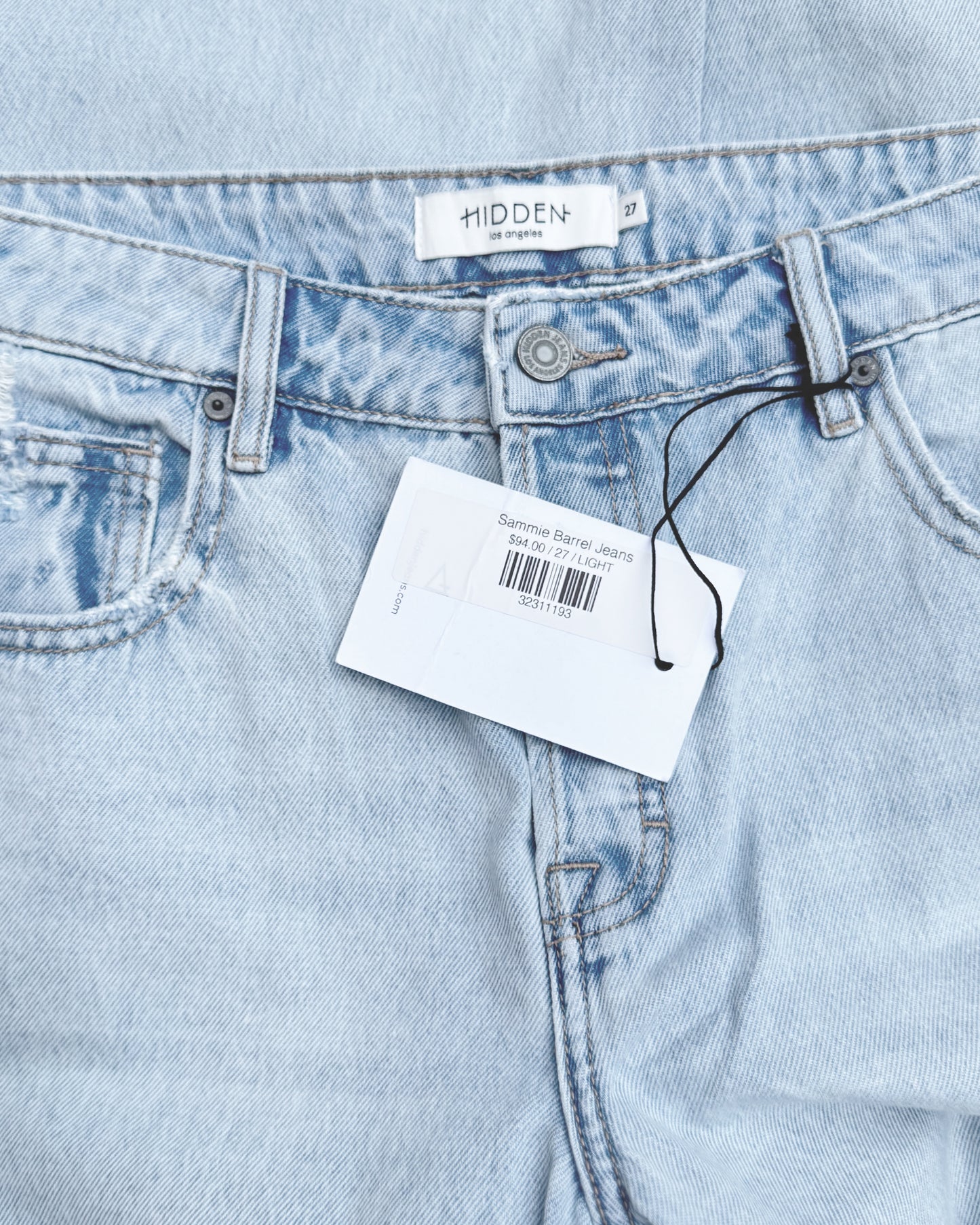 Hidden Sammie Light Wash Crop Barrel Jeans (Oversized 27/28)