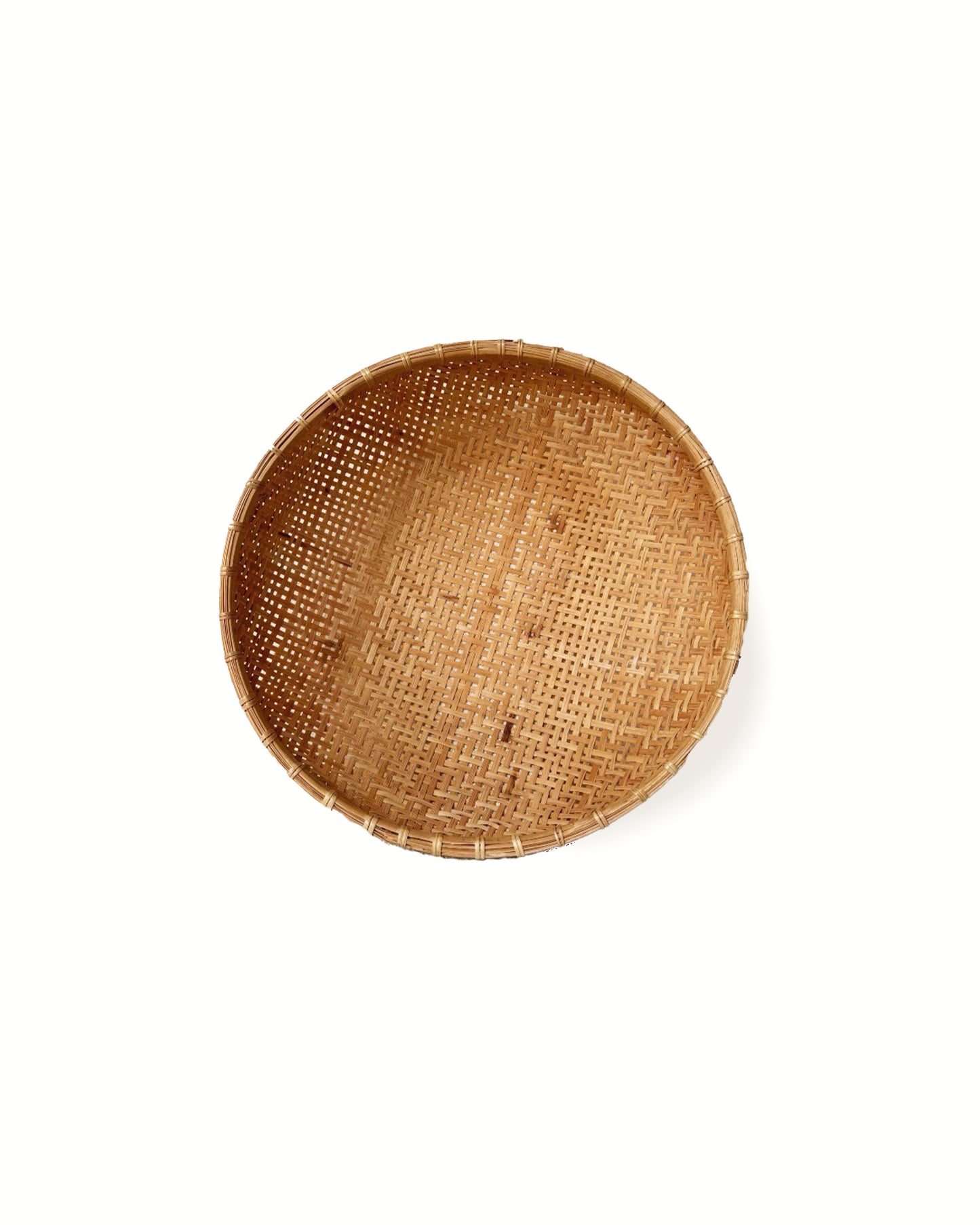 Wicker Vintage Winnowing Woven Basket | Bowl | Wall Hangings (Set of Two)