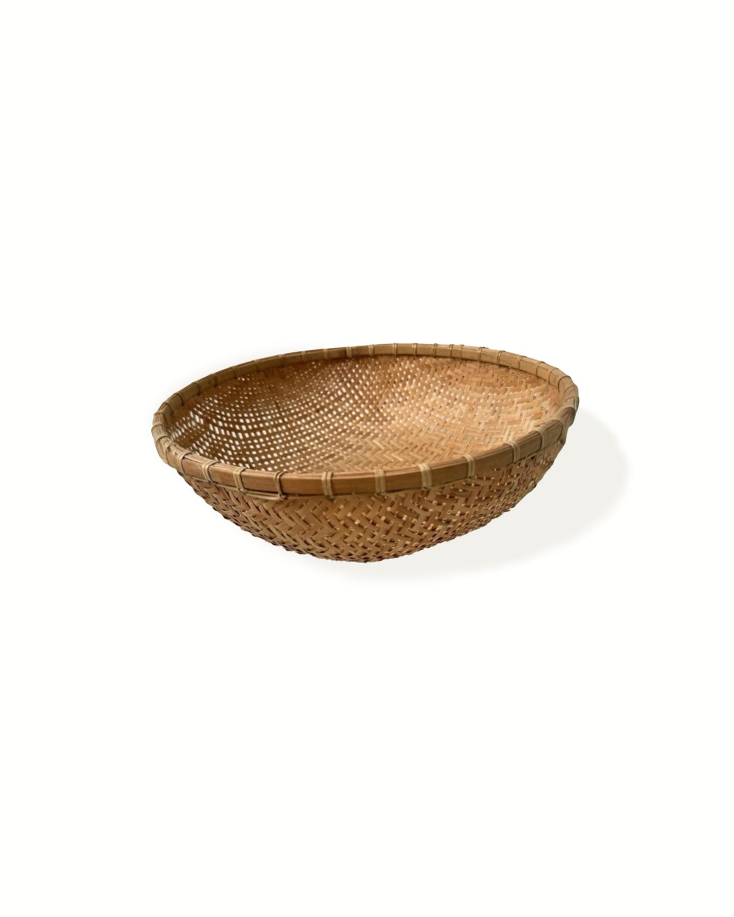 Wicker Vintage Winnowing Woven Basket | Bowl | Wall Hangings (Set of Two)