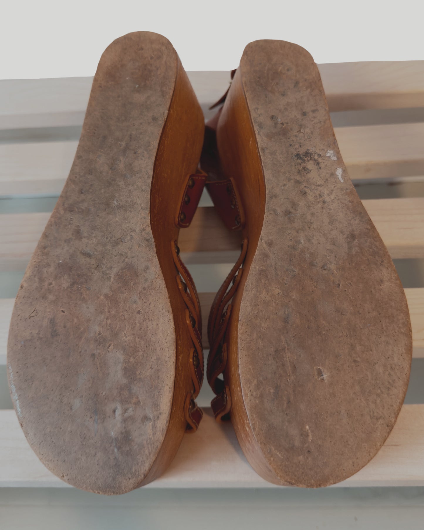Isabel Marant Etoile Zia Leather Wooden Platform Wedge (38)