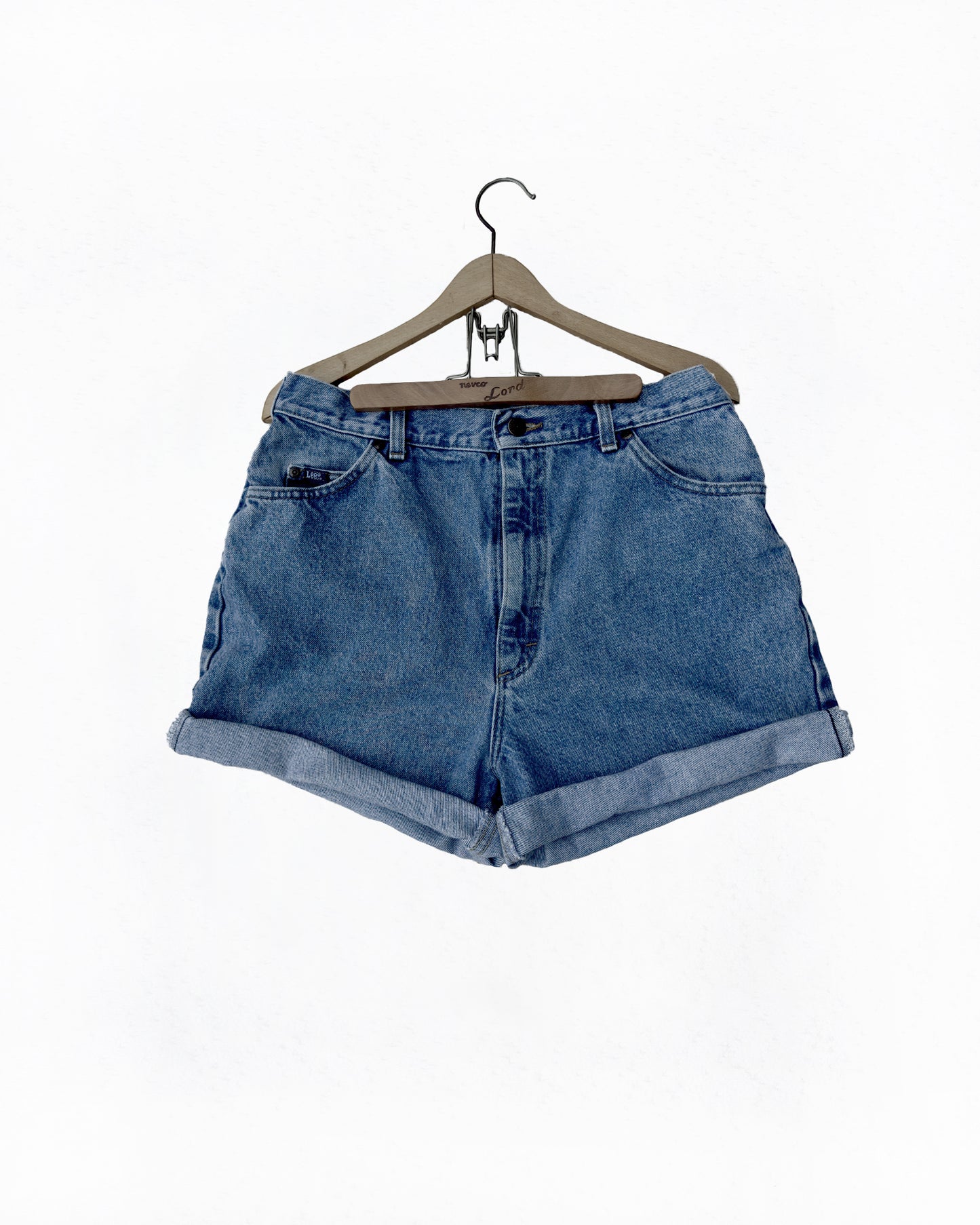 Vintage Lee High-Rise Denim Cut-Off Shorts (10/12)