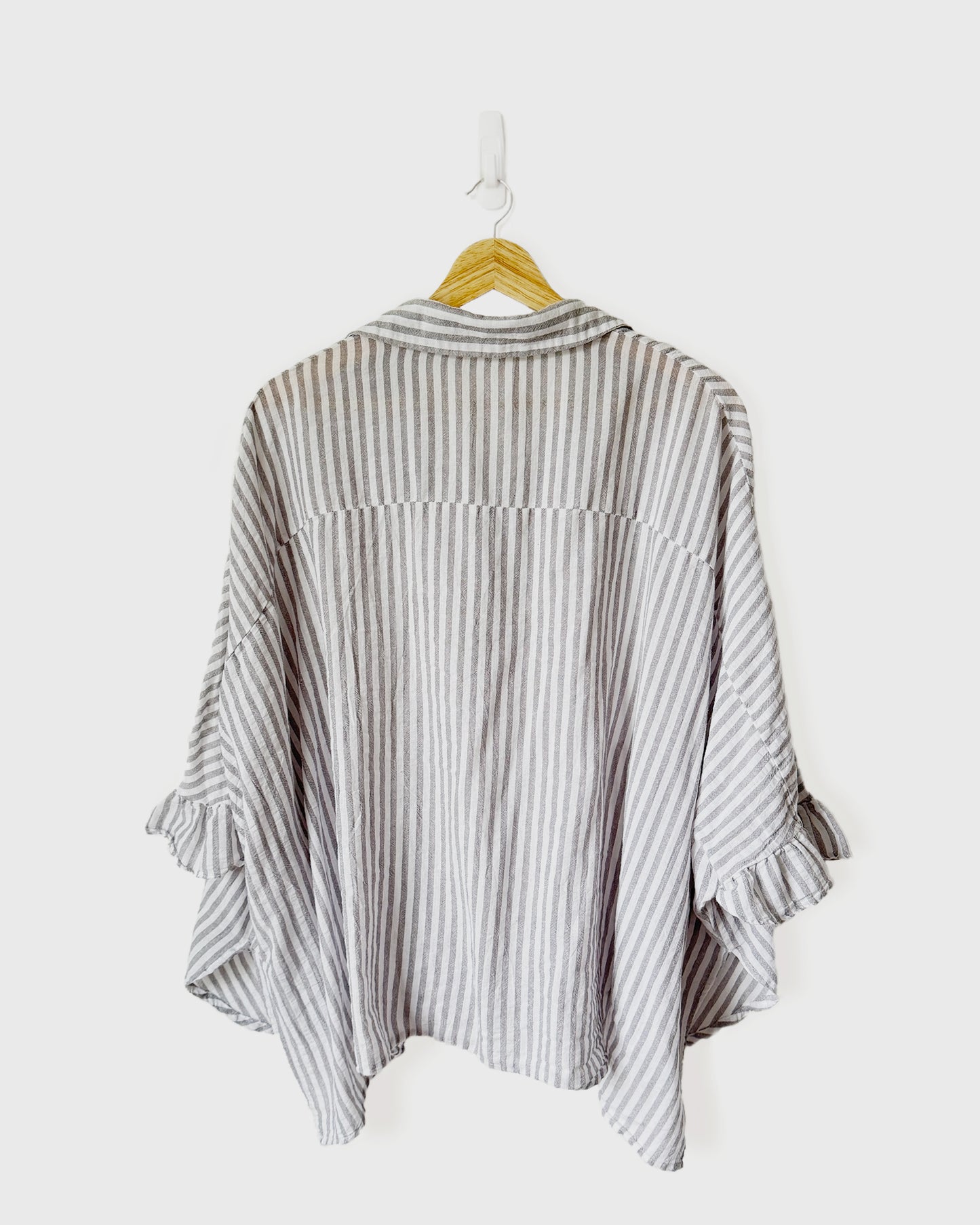 Cotton Oversized Button-Down Top (M)