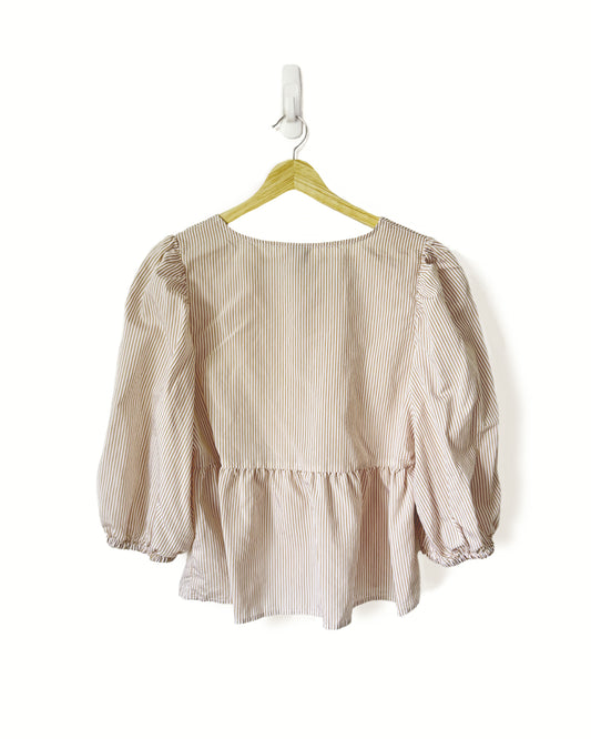 Peplum Tie-Front Blouse (M)