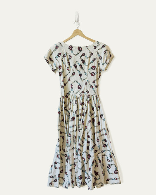 Vintage 1980's Cotton Floral Dress (S/M)