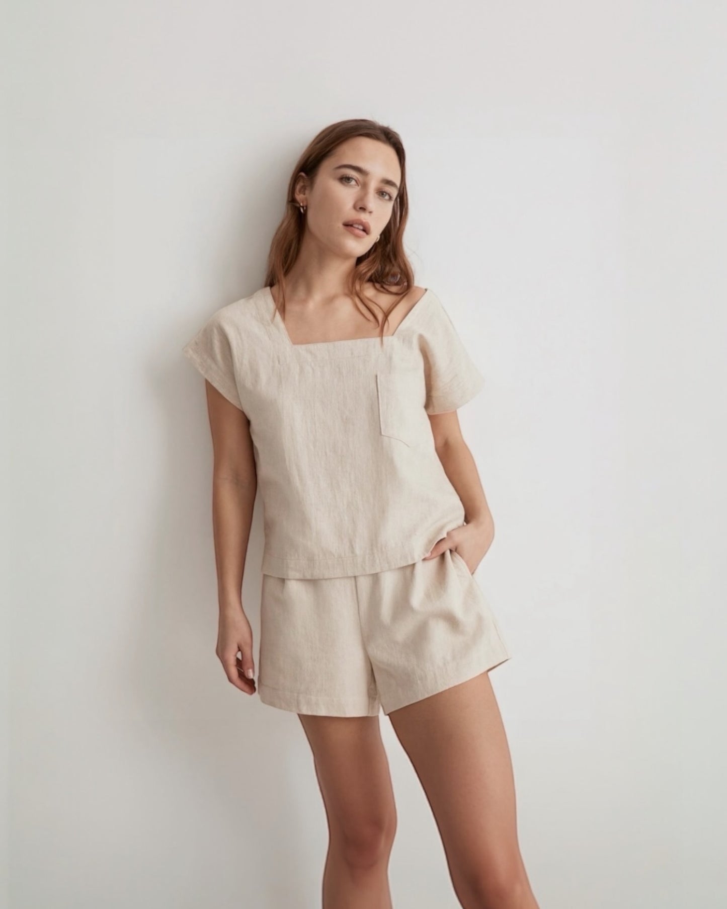 Madewell Natural Linen-Cotton Square-Neck Top (2)