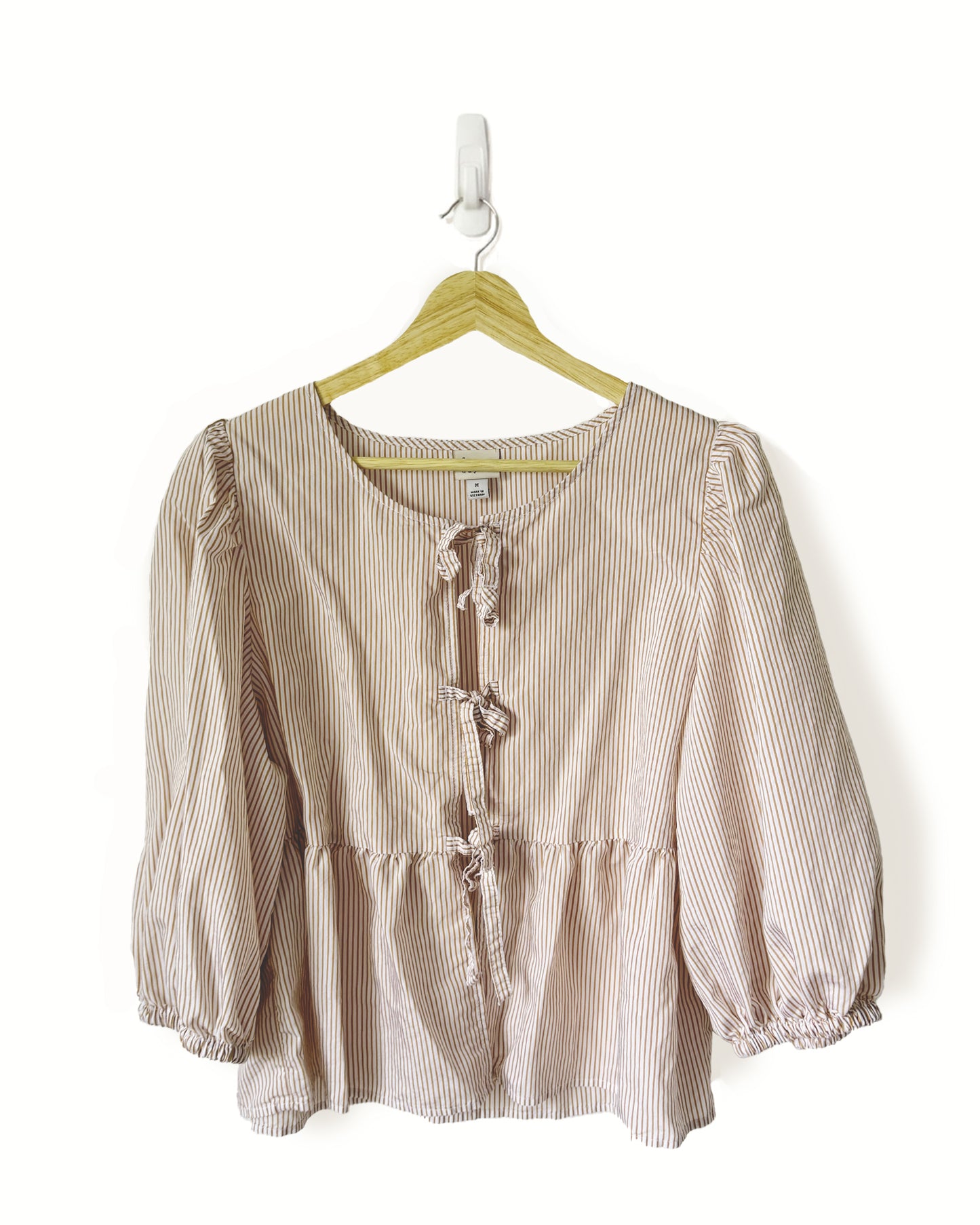 Peplum Tie-Front Blouse (M)