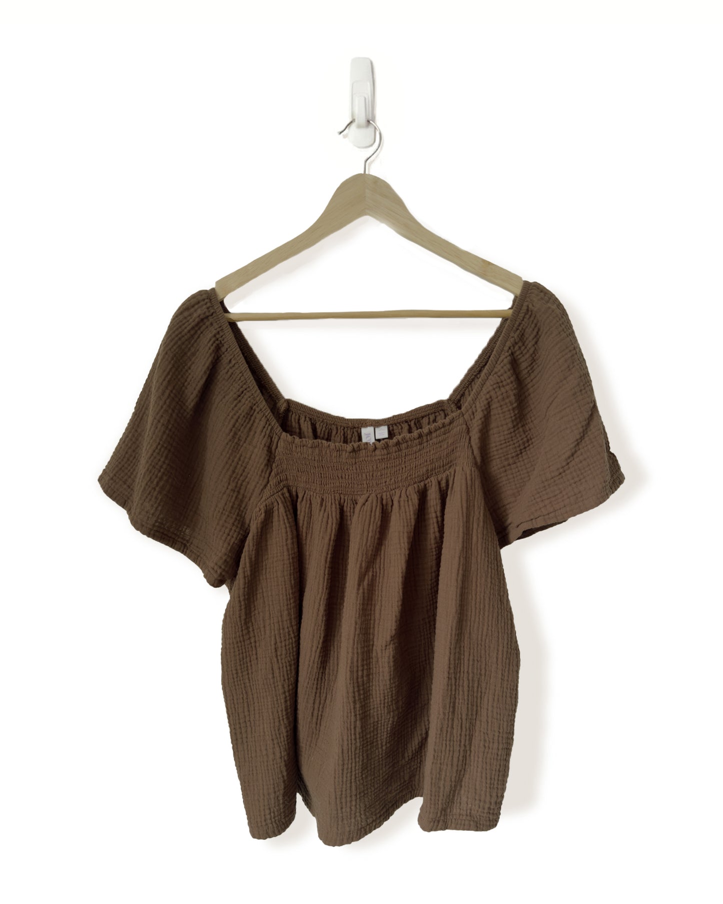 Puff Sleeve Gauze Top (XL)