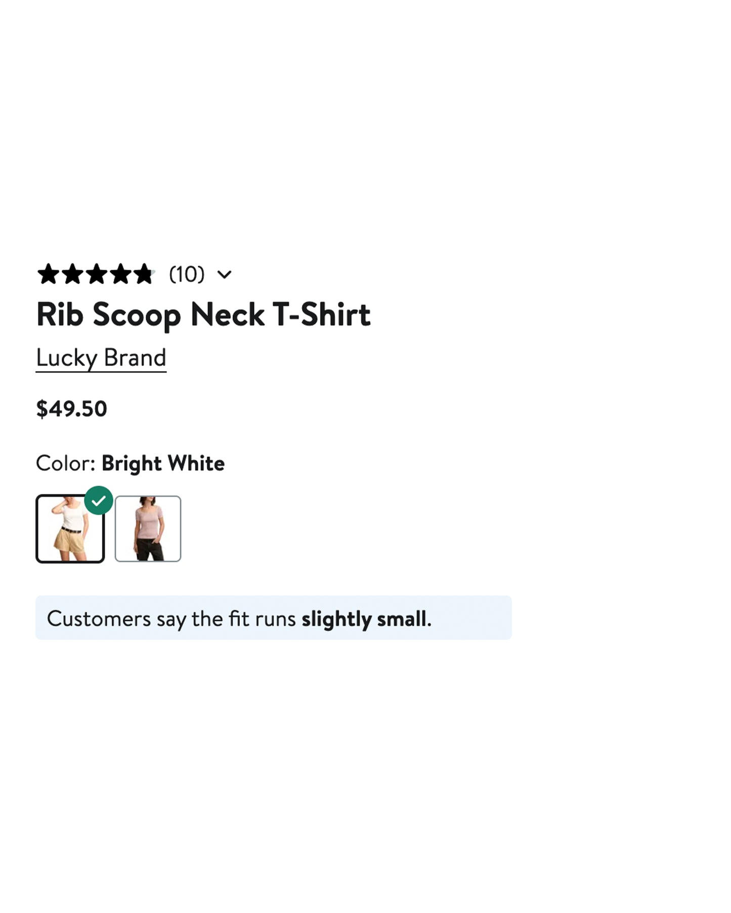 Lucky Brand Ribbed Scoop Neck T-Shirt (L)