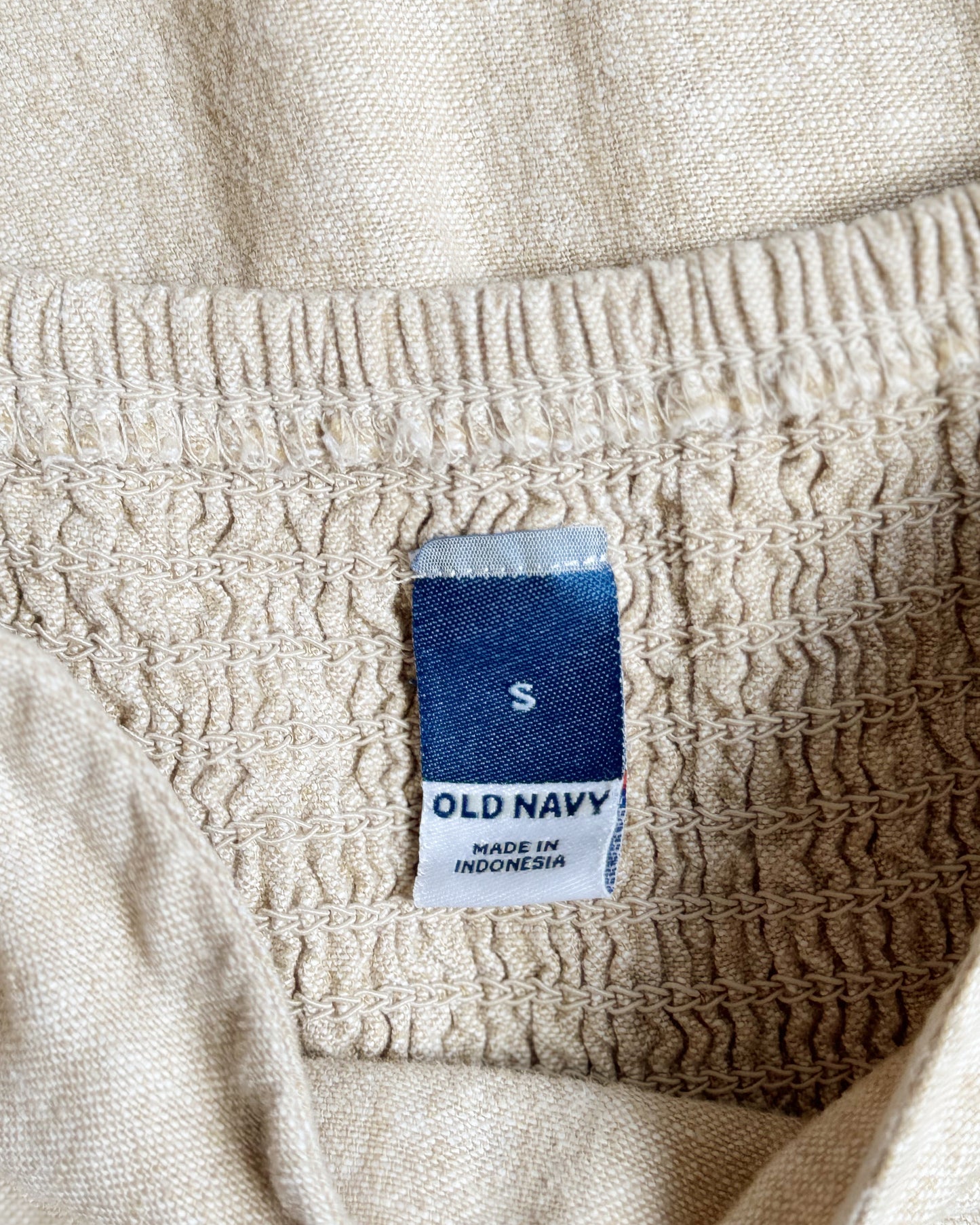 Linen-Blend Midi Dress (S)