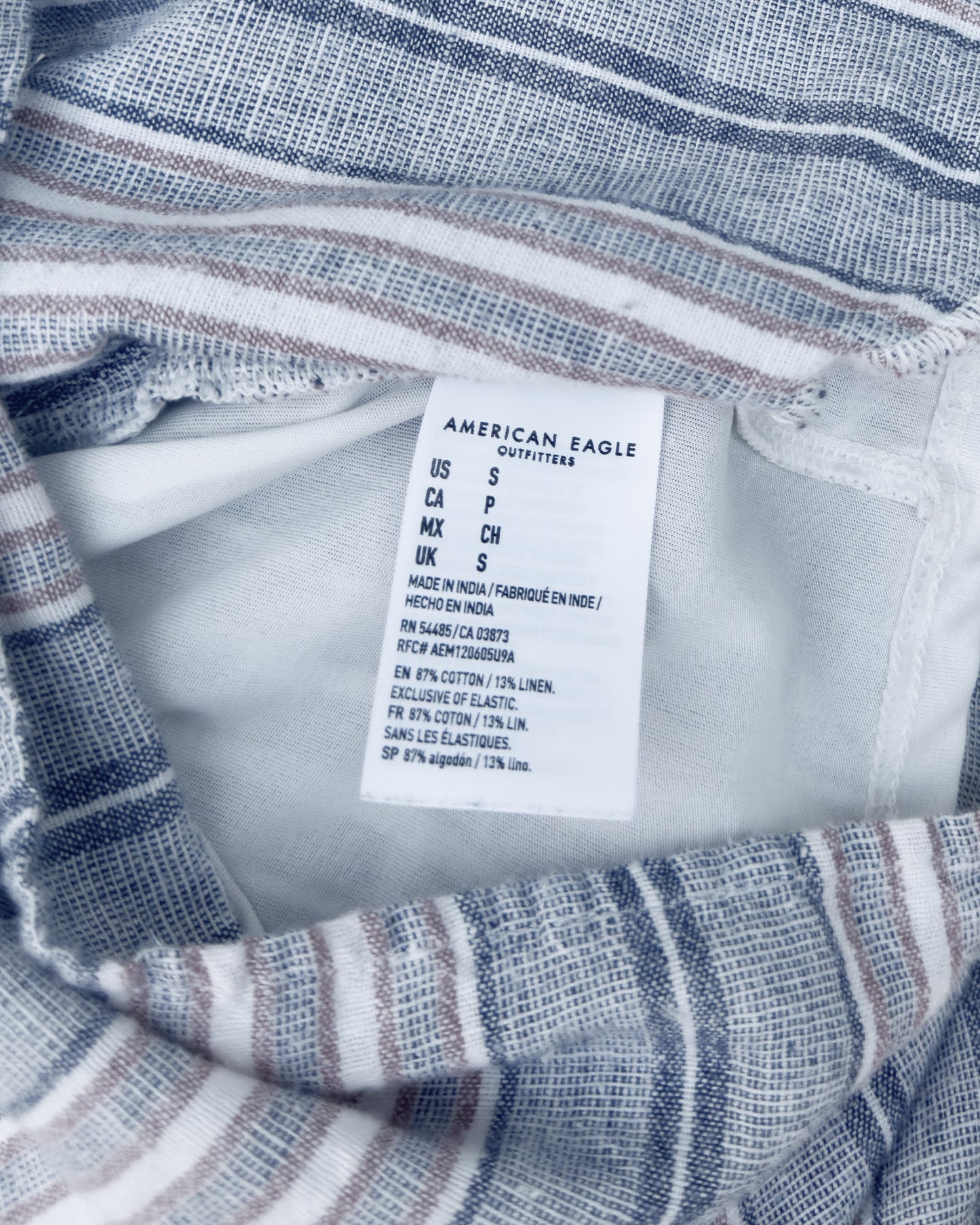 AE Cotton/Linen Blend Striped Romper (S)