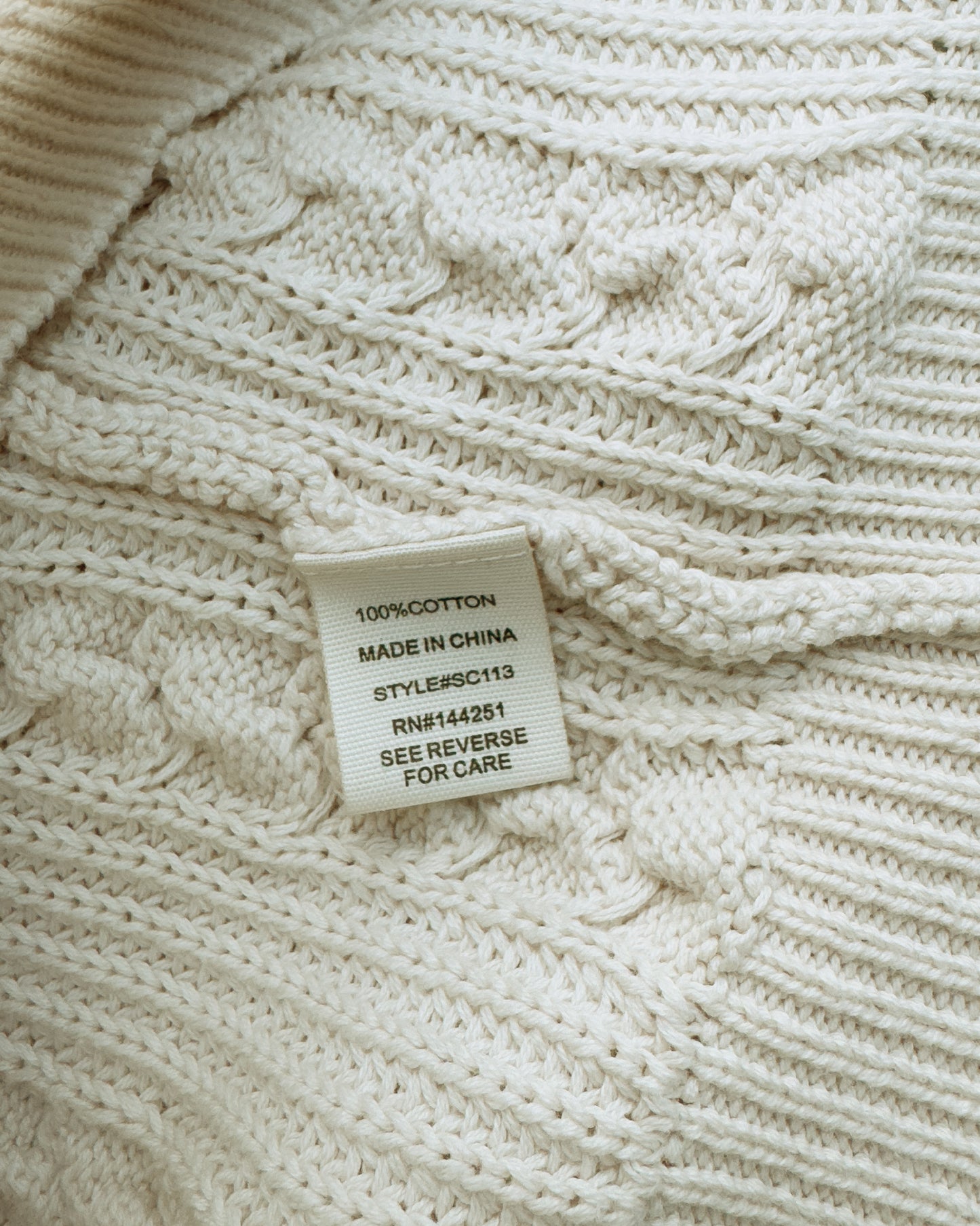 Cotton Cable Knit Sweater Vest (M)