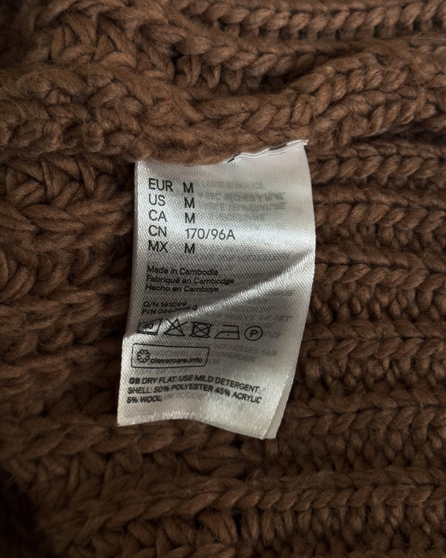 Chunky Oversized Cable Knit Sweater (M)