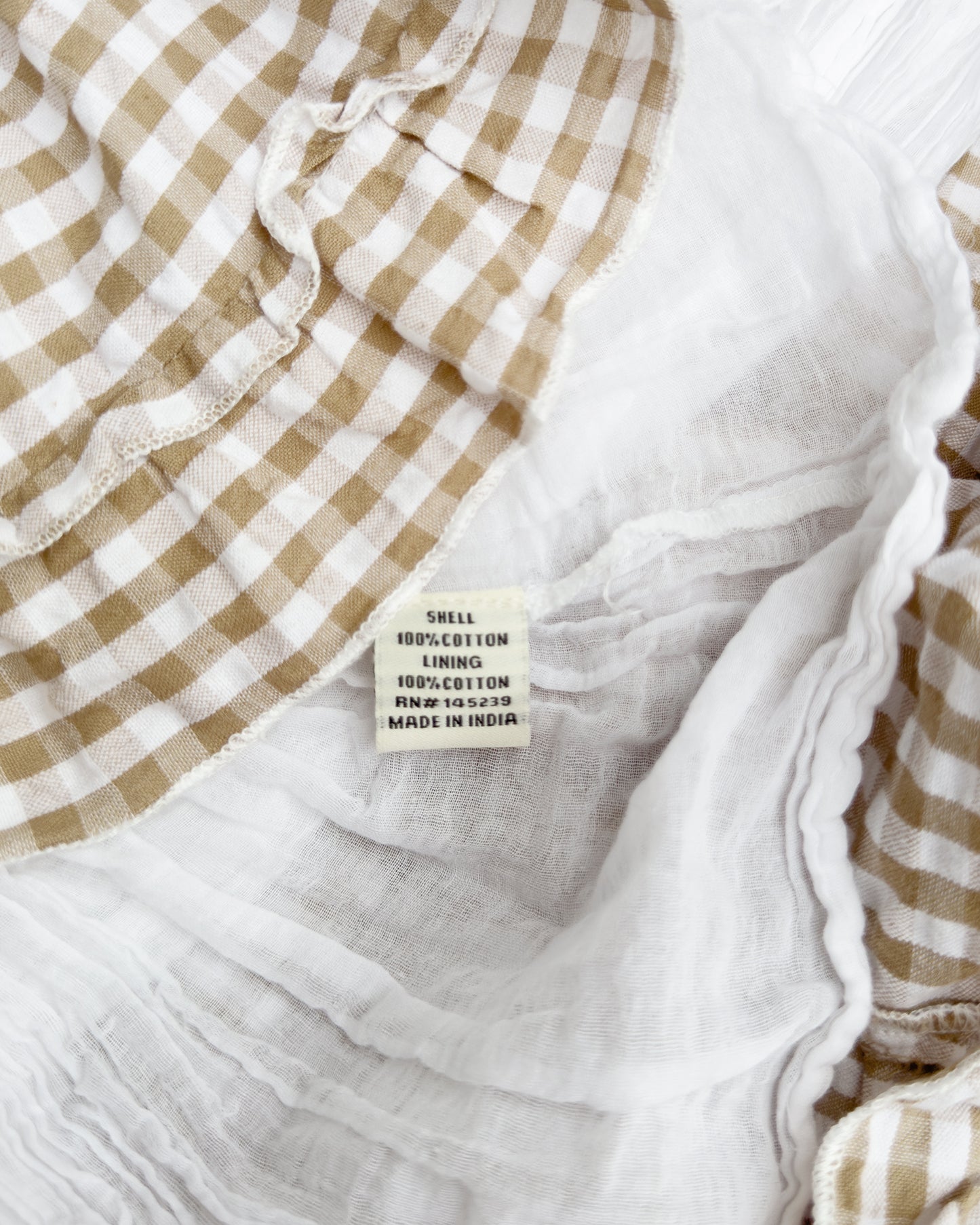 Gingham Ruffle Midi Dress (XS)