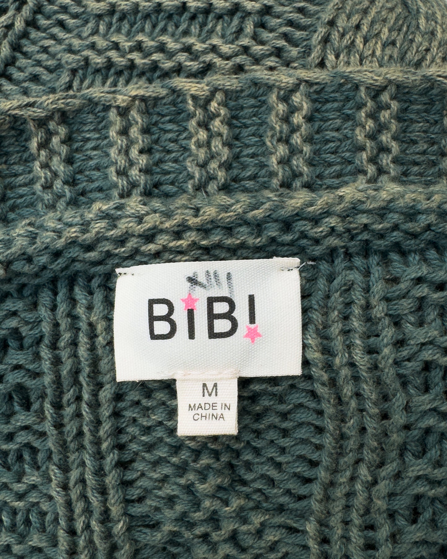 Cotton Cable Knit Cardigan Sweater (M)