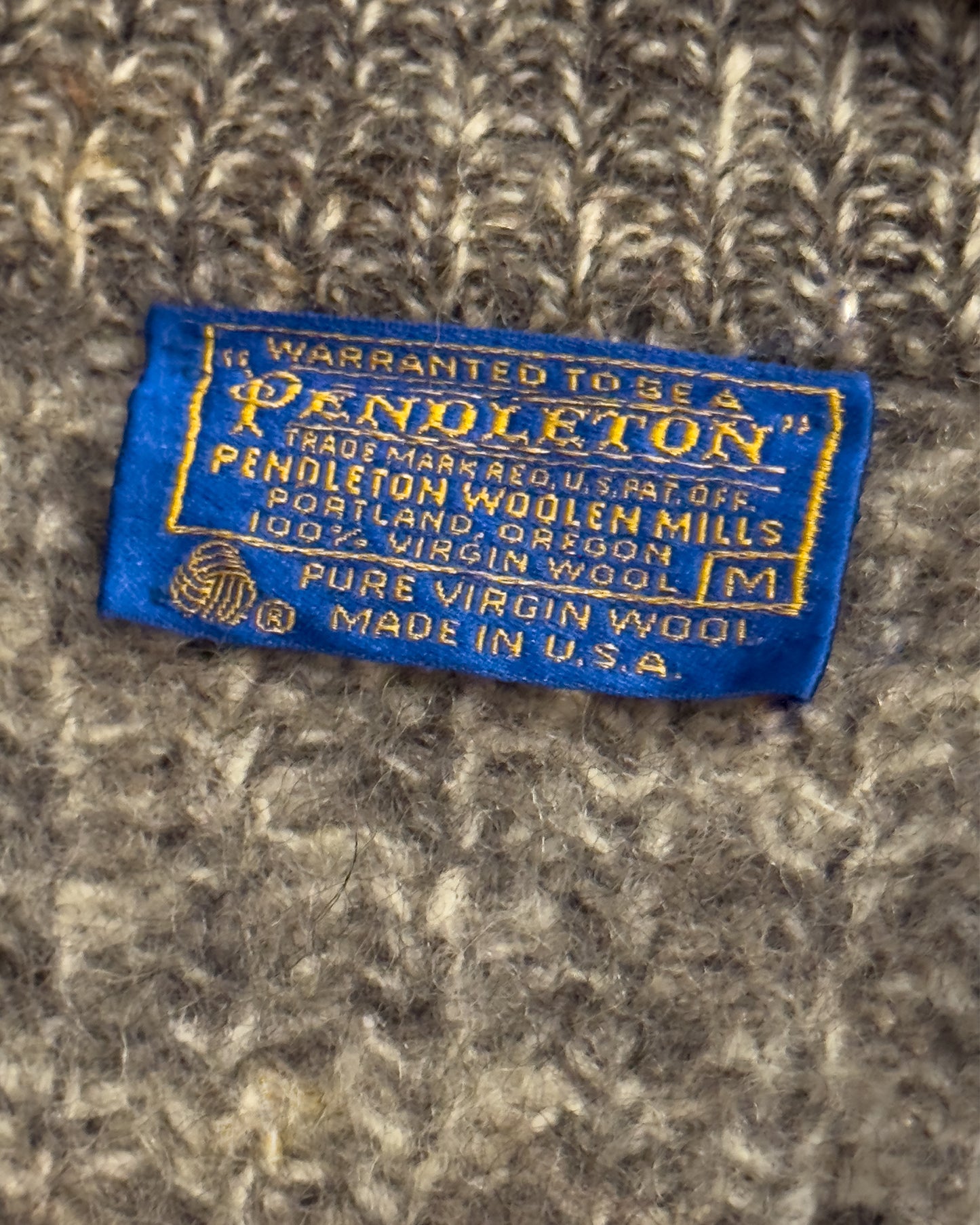 Vintage Pendleton Virgin Wool Zip Cardigan (M)