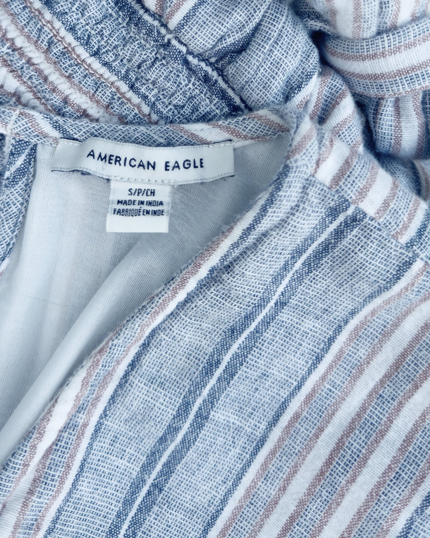 AE Cotton/Linen Blend Striped Romper (S)