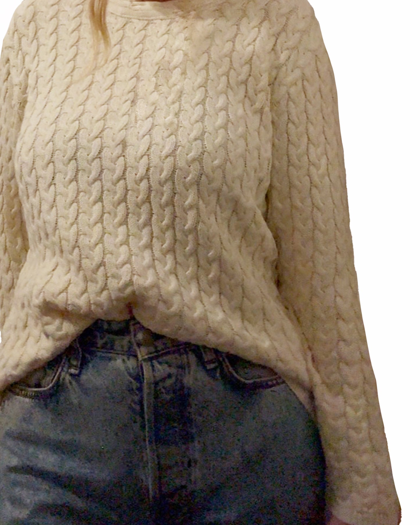Cotton Cable Knit Sweater (M)