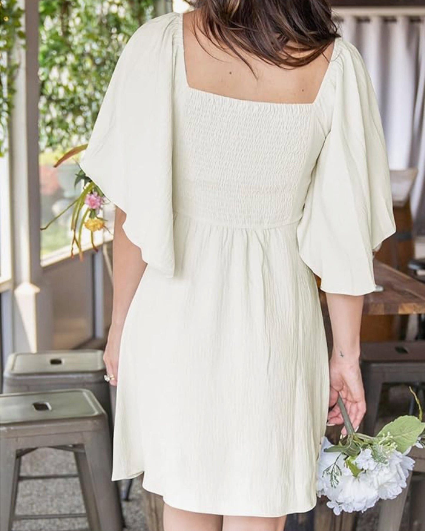 Sweetheart Ruffle Sleeve Dress (XL)