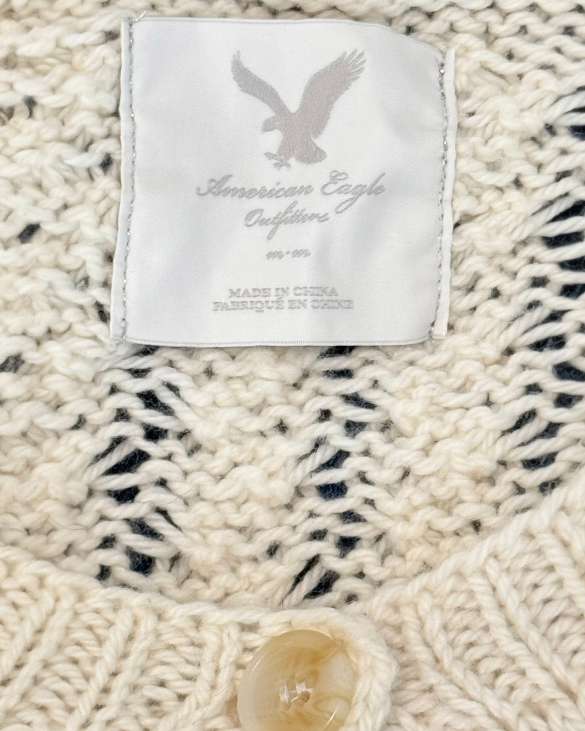 Vintage Cable Knit Cardigan Sweater (S)