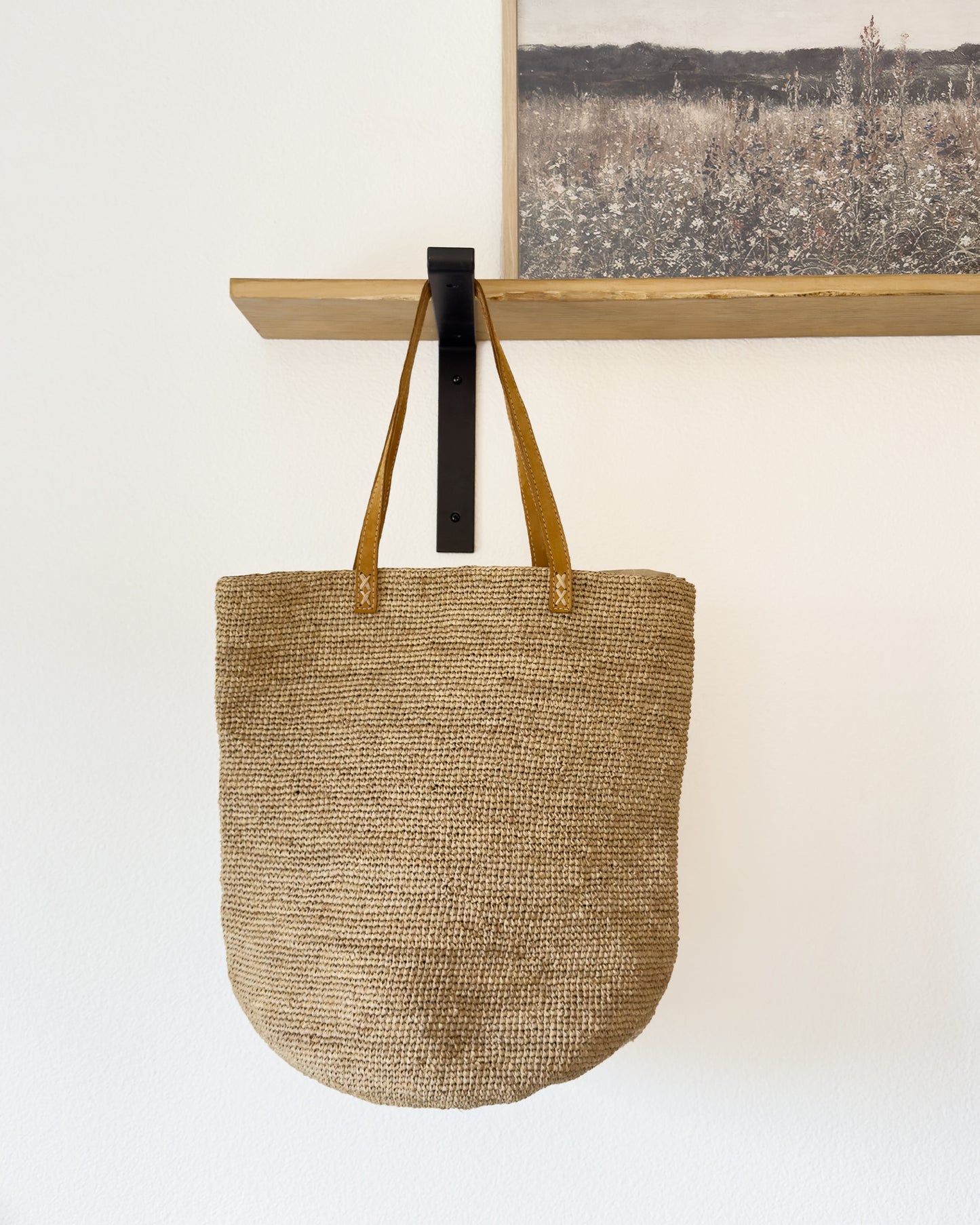 Large Handwoven Raffia Handbag | Purse